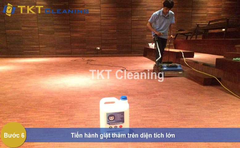 Step 6 - Performing Office Carpet Cleaning service on a large area