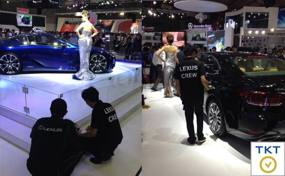 Vệ sinh sự kiện Lexus tại triển lãm Motoshow 2014