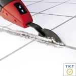 Remove old grout with oscillating machine