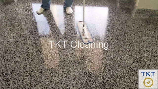 dịch vụ phủ bóng sàn đá mài, bê tông TKT Cleaning