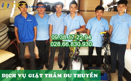 Photo: TKT Cleanign's yacht carpet cleaning service staff