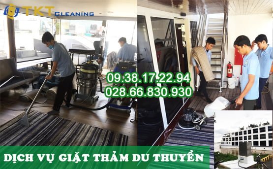 dịch vụ giặt thảm trang trí trên du thuyền