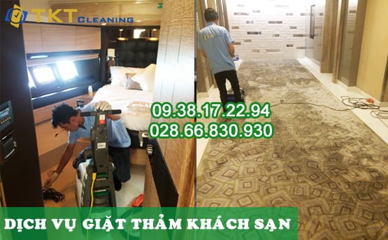 giặt thảm khách sàn sử dụng máy phun hút nước nóng TKT Company