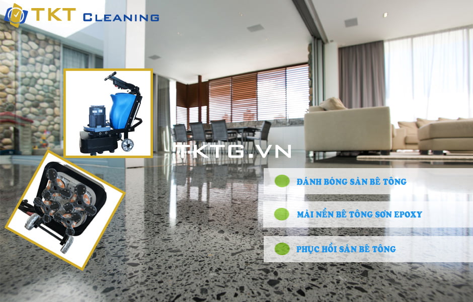 dịch vụ đánh bóng sàn bê tông TKT Cleaning