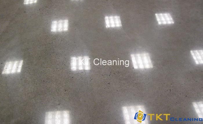 Polished concrete floors reflect light
