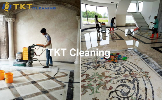 Natural stone polishing service TKT Cleaning with modern equipment