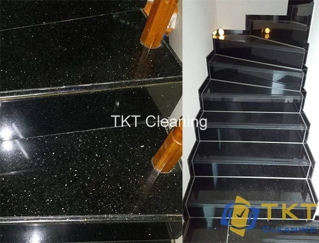 Đá hoa cương cầu thang kim sa đen