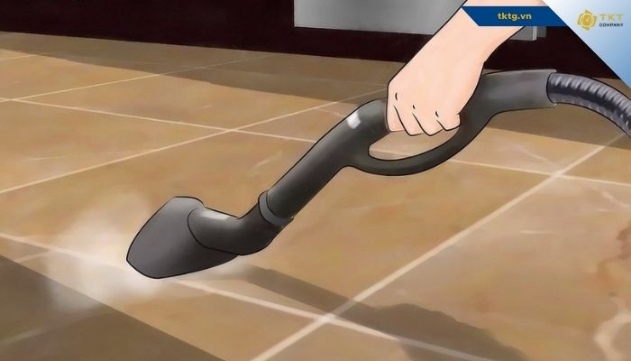 Mẹo làm sạch đường ron gạch bằng máy làm sạch hơi nước nóng