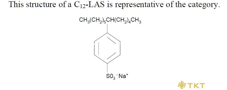 Hình ảnh: cấu trúc phân từ của hóa chất tẩy rửa công nghiệp LAS