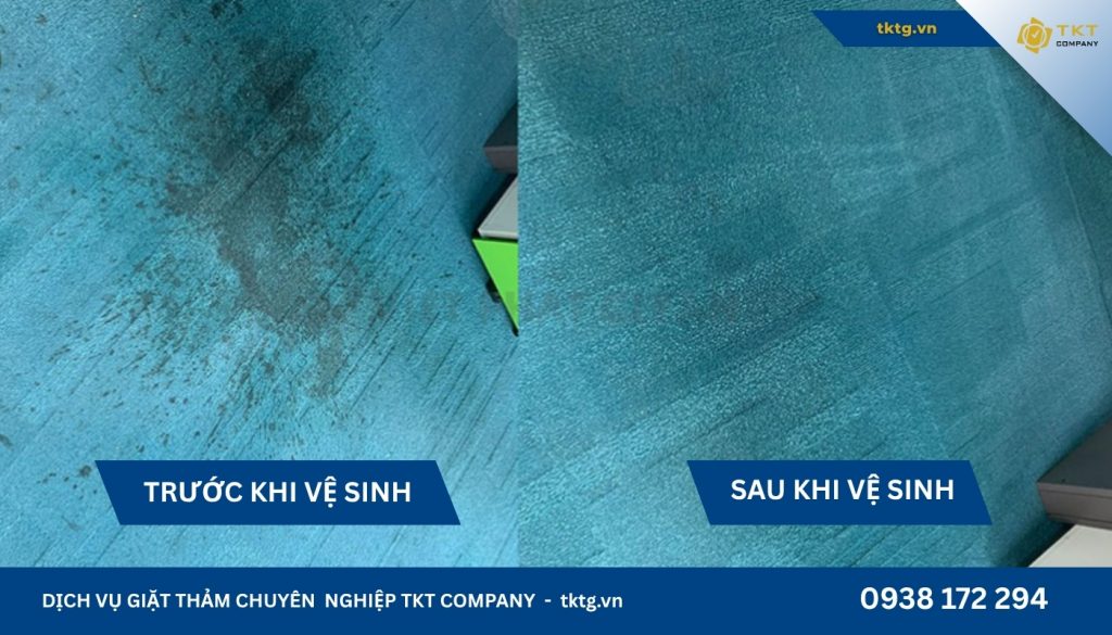 Ảnh trước và sau khi sử dụng dịch vụ vệ sinh thảm