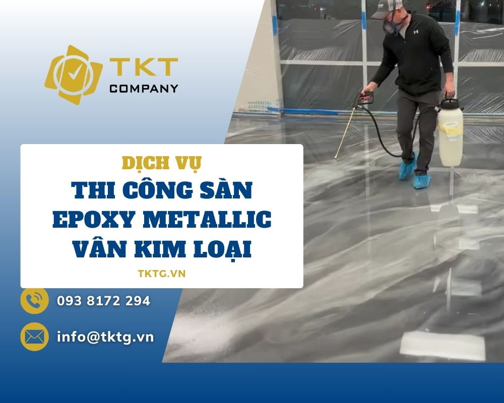 Dịch vụ thi công sàn Epoxy Metallic vân kim loại trọn gói