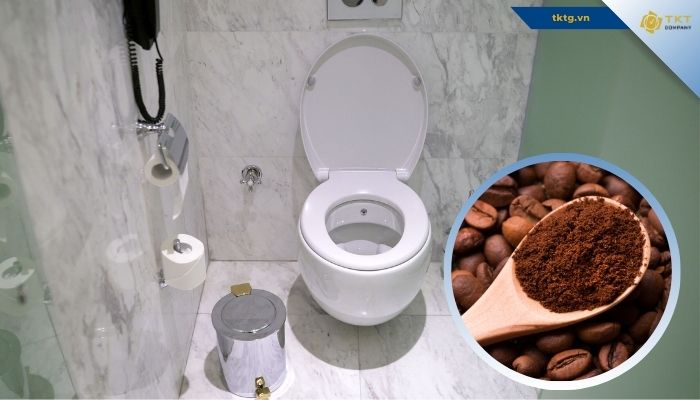 Cách khử mùi hôi toilet bằng bã cà phê