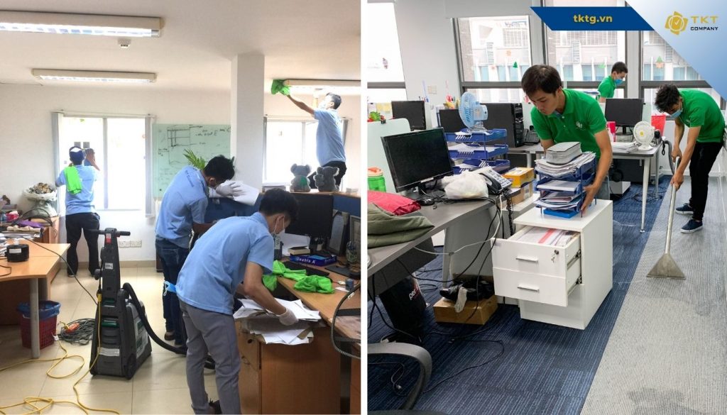 TKT Company cung cấp tạp vụ văn phòng dọn vệ sinh bên trong phòng