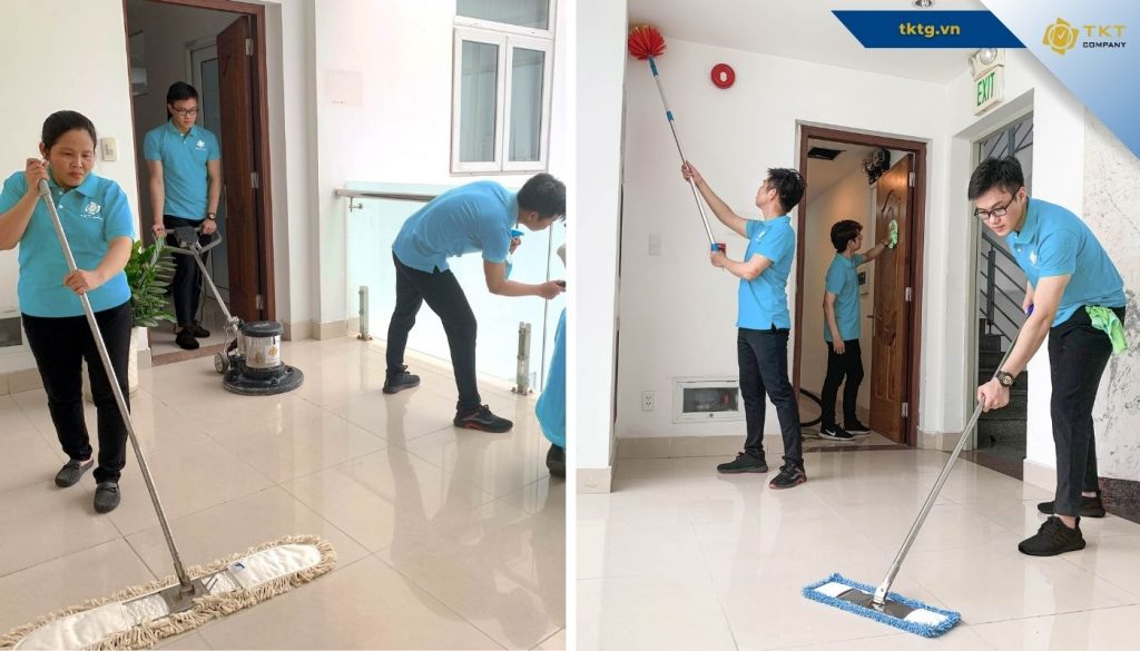 TKT Company cung cấp nhân viên tạp vụ văn phòng vệ sinh hành lang