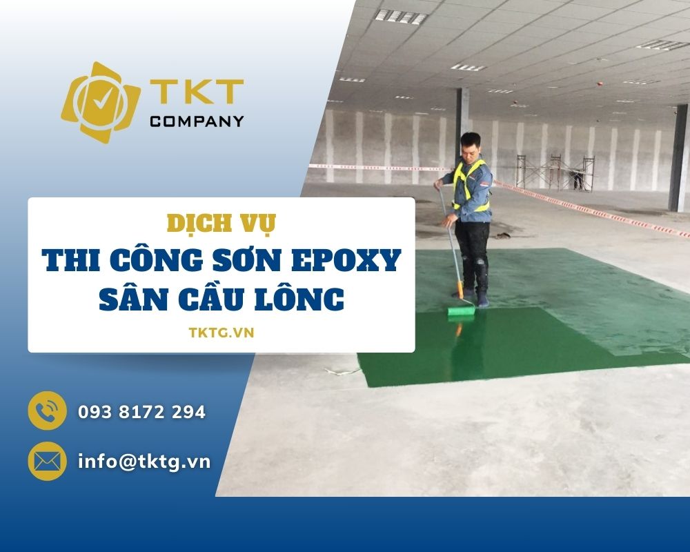 Thi công sơn epoxy cho sân cầu lông đúng chuẩn