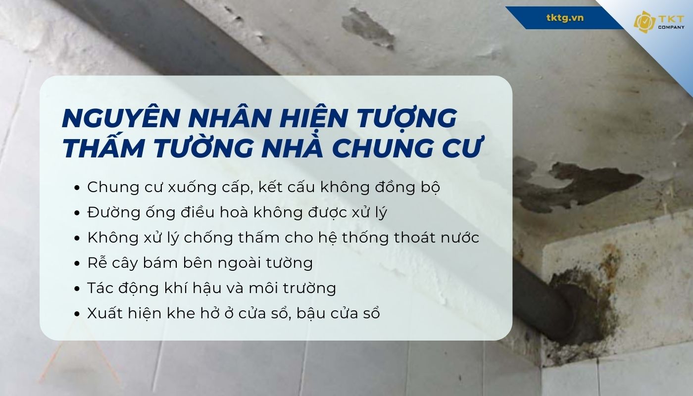 nguyên nhân gây thấm tường
