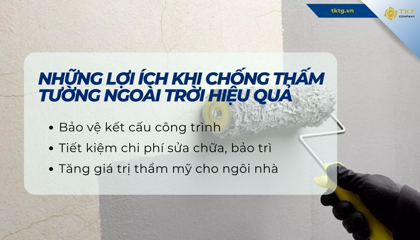 lợi ích khi chống thấm tường ngoài trời hiệu quả