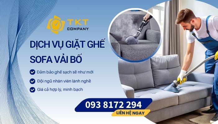 Dịch vụ vệ sinh ghế sofa vải bố tại TKT Company