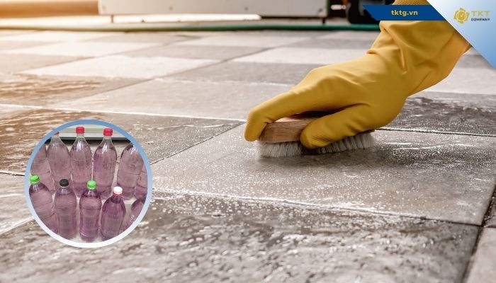 Cách đánh bóng sàn gạch bằng xăng hoặc dầu hoả