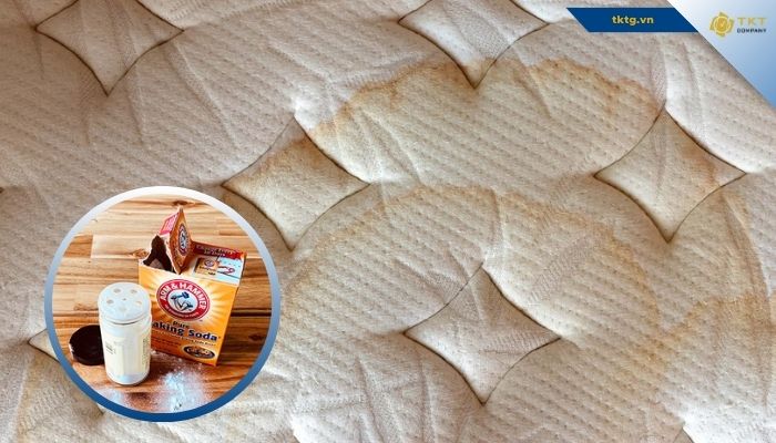 Cách xử lý nệm bị ố vàng bằng baking soda