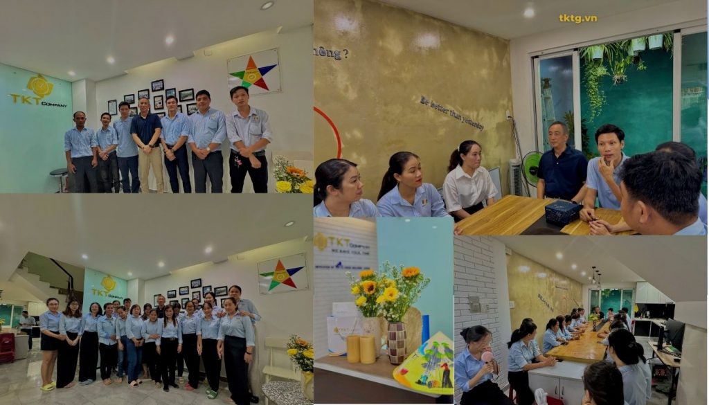 Hoạt động hợp tác FukuiBuilding Thăm TKT Company lần 4, t10, năm 2024, ảnh giao lưu chụp hình cùng nhân viên TKT Company