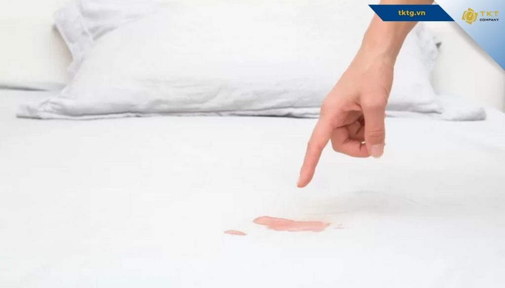 Dùng ga chống thấm, xử lý kịp thời để ngừa vết máu bám ga nệm