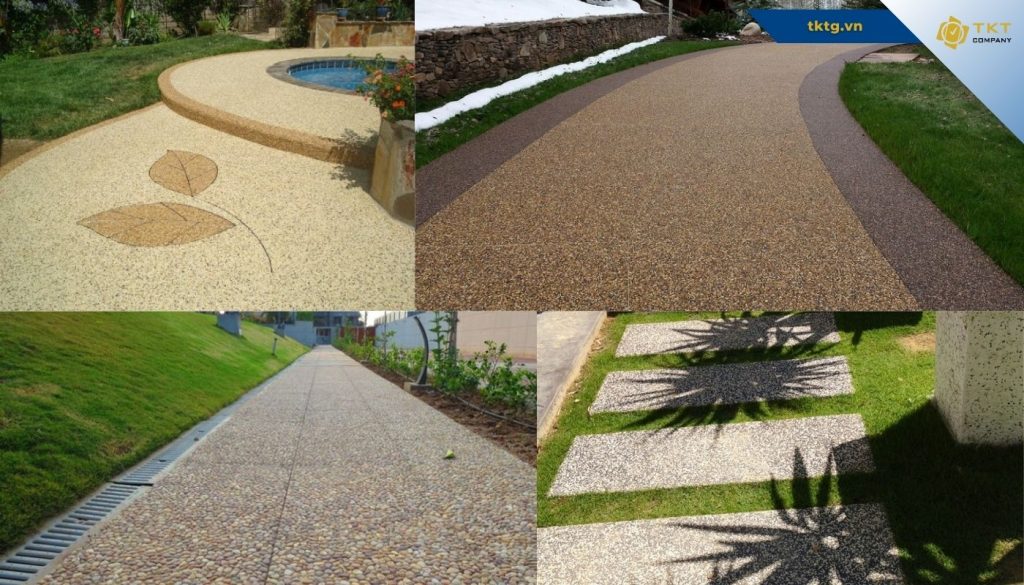 Đá rửa sân vườn tạo kiến trúc ấn tượng