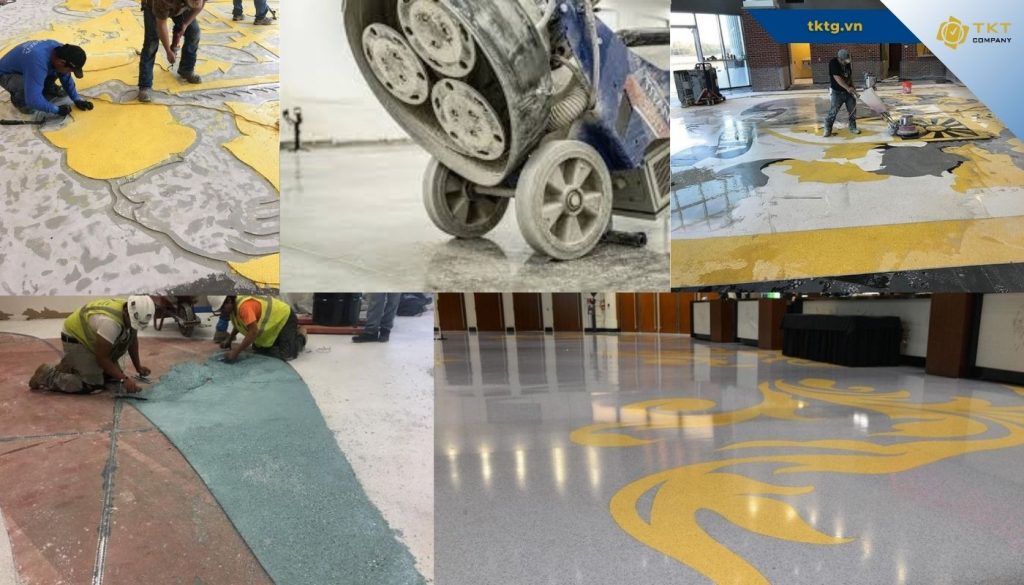Quy trình thi công đá mài Terrazzo tại chỗ, tại công trình