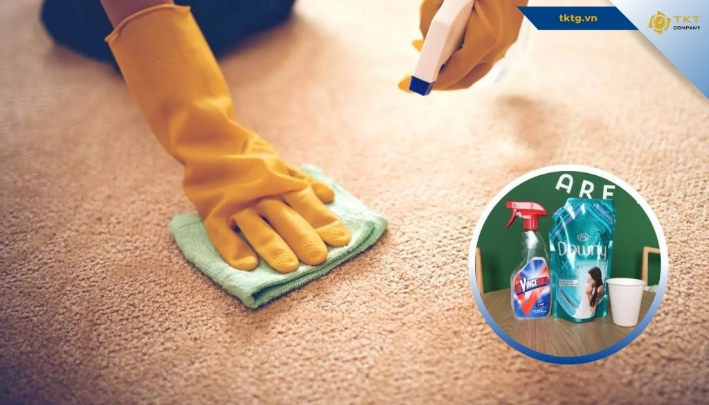 khử mùi thảm lông bằng nước xả vải pha loãng