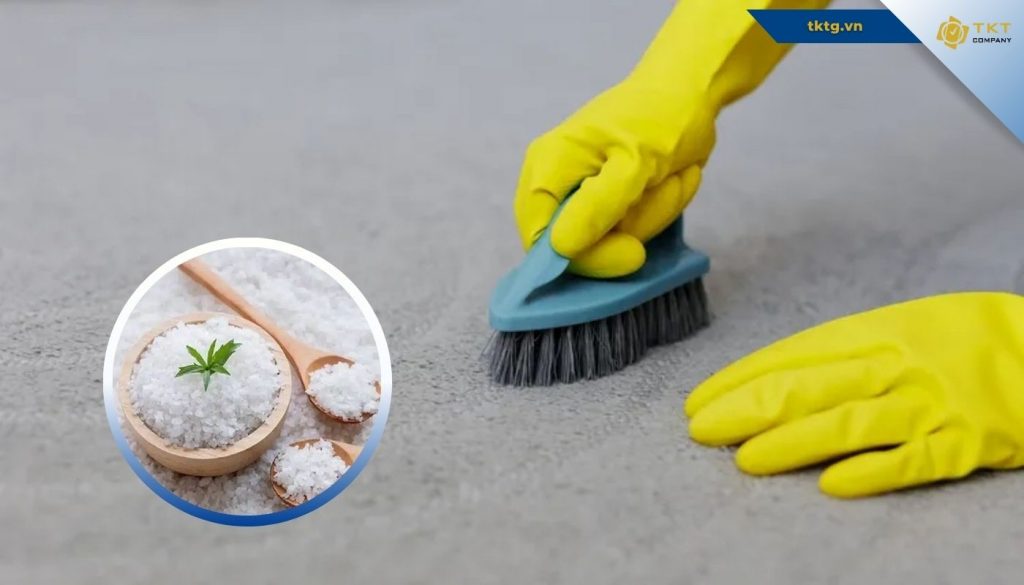 mẹo vệ sinh thảm trải sàn bằng muối