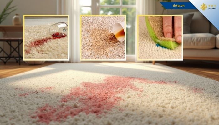 Các loại vết bẩn phổ biến thường bám trên thảm