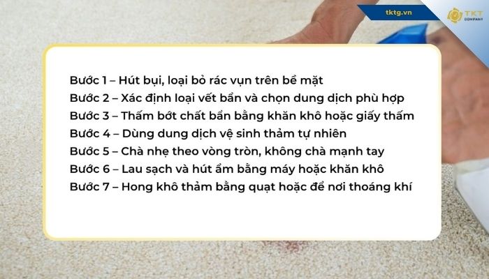 Quy trình xử lý vết bẩn trên thảm đúng chuẩn