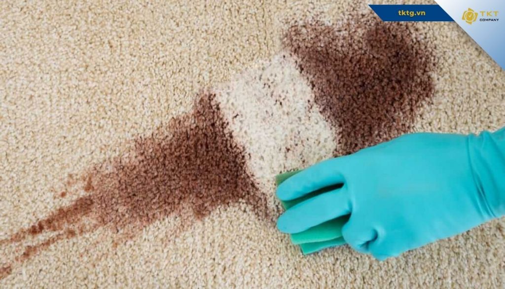 Dùng khăn hoặc giấy để thấm hút vết bẩn nước tương