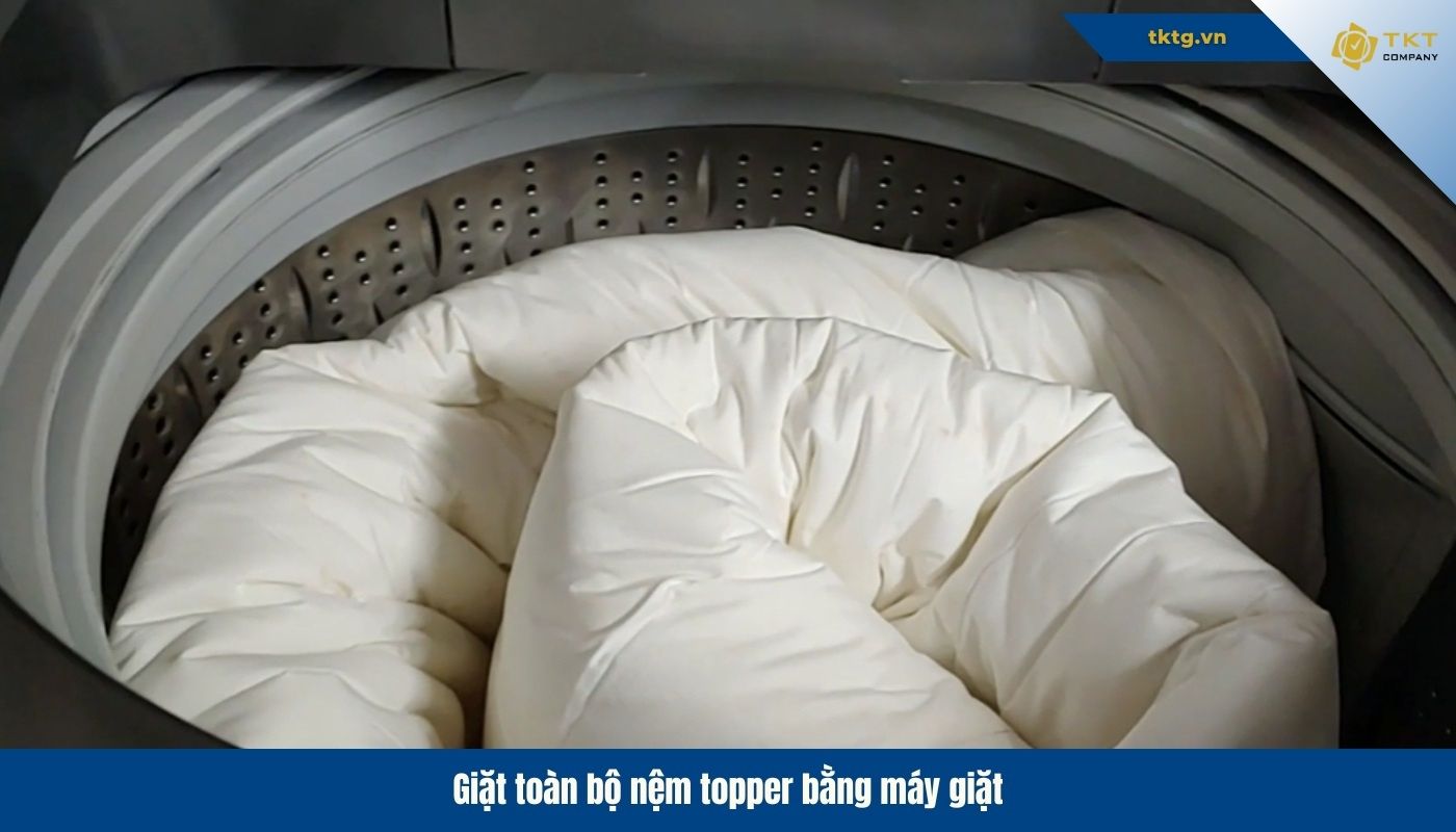 Cách giặt nệm topper bằng máy giặt