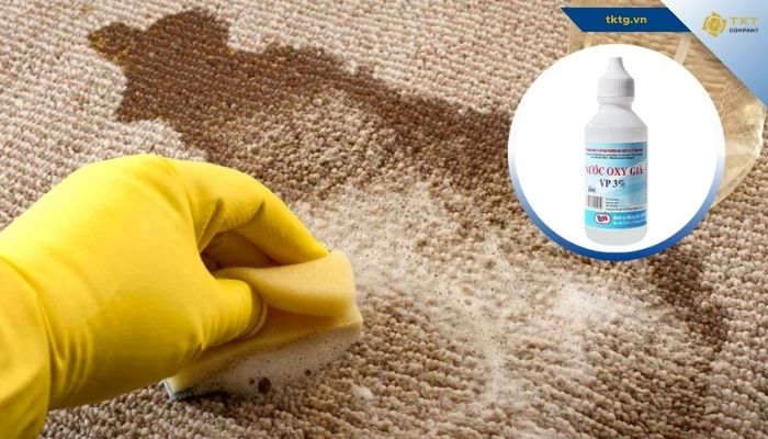 Cách làm sạch thảm trải sàn bị mốc bằng Hydrogen Peroxide (Oxy già)