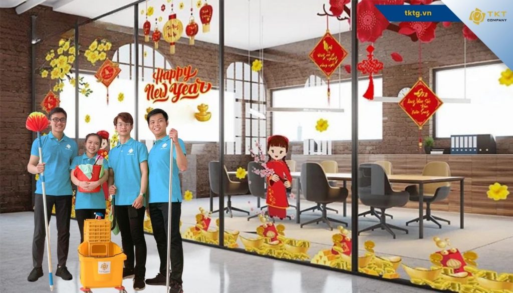 Vệ sinh văn phòng Tết giúp không gian sạch sẽ, tạo ấn tượng tốt và đón năm mới suôn sẻ