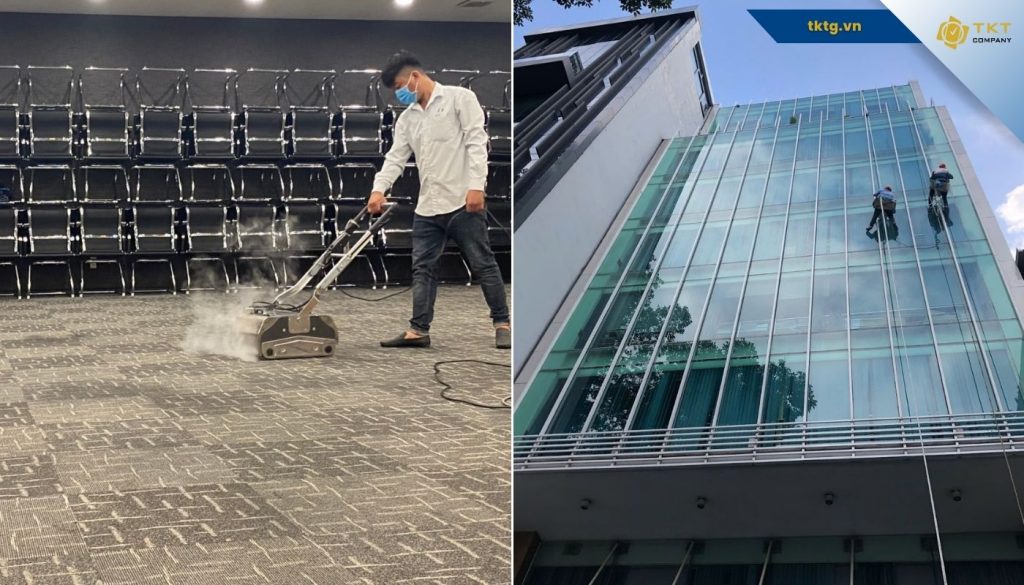 Tổng vệ sinh chuyên sâu như giặt thảm, sofa, đánh bóng sàn...