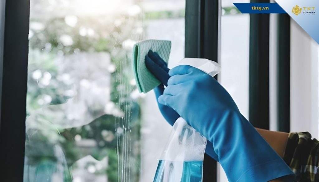 Tẩy xi măng trên cửa kính khi còn mới sẽ dễ dàng hơn nếu để quá khô