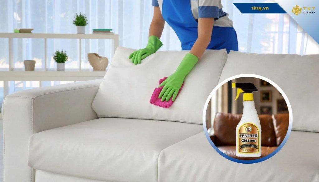 Dung dịch Howard Leather Cleaner làm sạch nấm mốc hiệu quả, đồng thời giữ màu và duy trì độ bóng cho sofa da