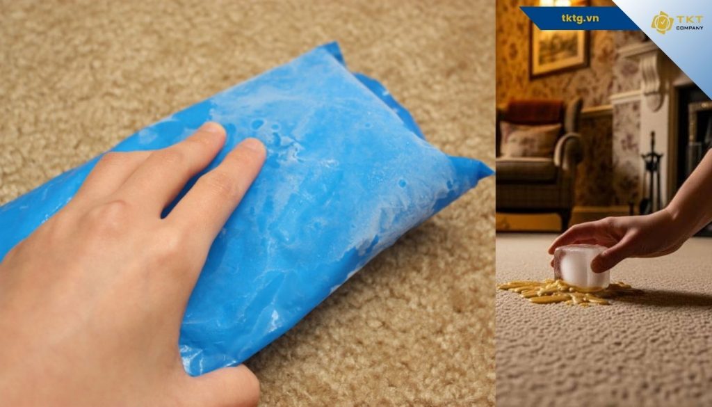Làm lạnh để tẩy sáp nến trên thảm dễ dàng hơn