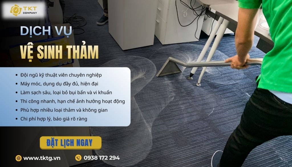 Đặt lịch dịch vụ vệ sinh thảm tại TKT Company