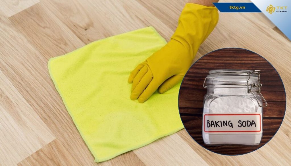 Hạn chế dùng baking soda để loại bỏ vết sơn trên sàn gỗ tránh làm hỏng sàn