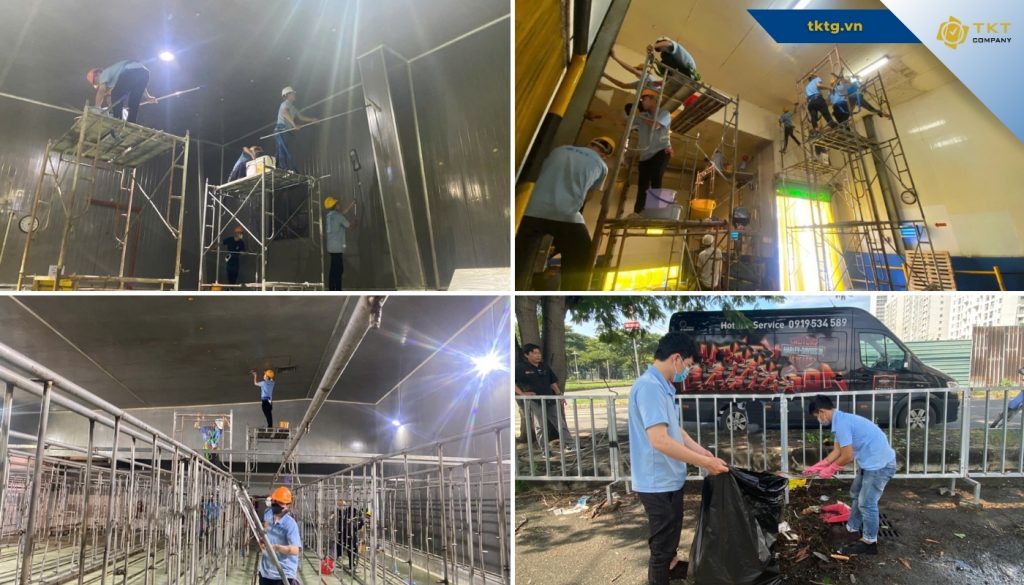 Tổng vệ sinh Phường Xóm Chiếu của TKT Company cho nhà sau xây dựng