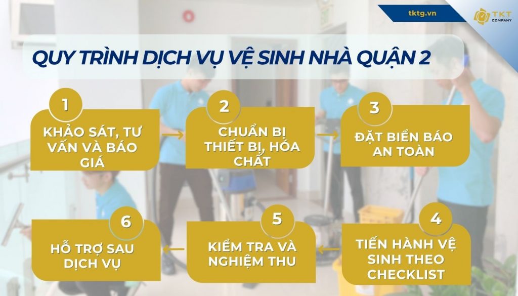 Quy trình vệ sinh nhà cửa Quận 2 của TKT Company