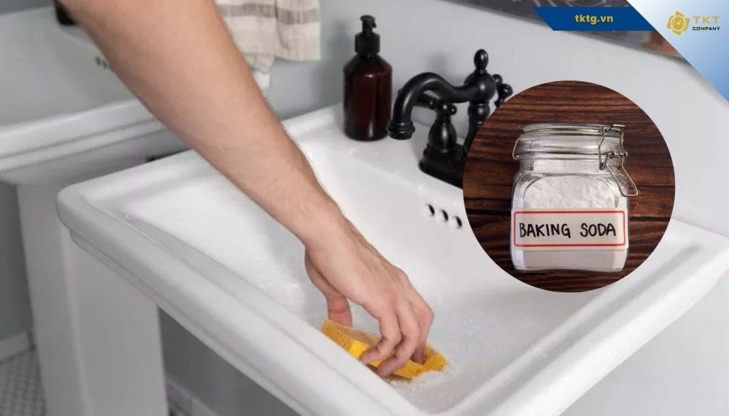 Có thể làm sạch lavabo bị ố vàng bằng Baking soda