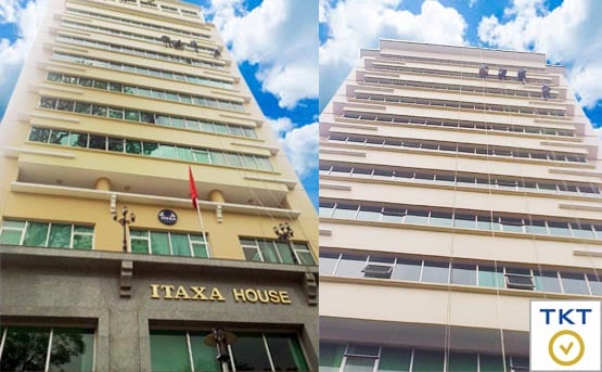 TKT Company vệ sinh kính cao ốc văn phòng ITAXA House khu trung tâm TP.HCM